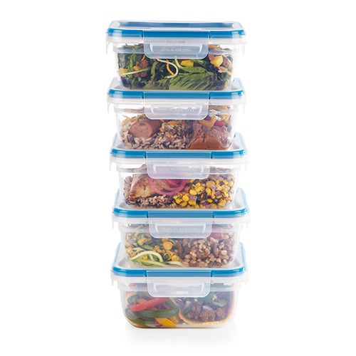 Total Solution 10pc Plastic Square Container Set