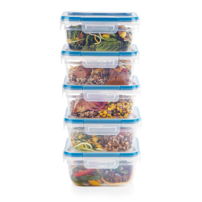 Total Solution 10pc Plastic Square Container Set