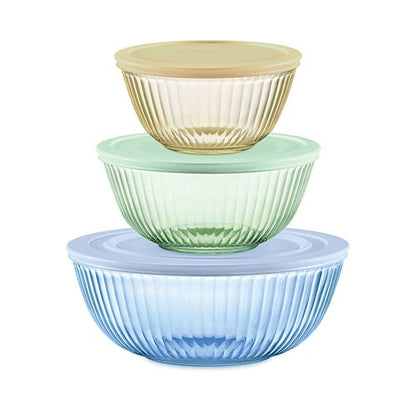 Colors Sculpted Tinted Dreams 6pc Lidded Mixing Bowl Set