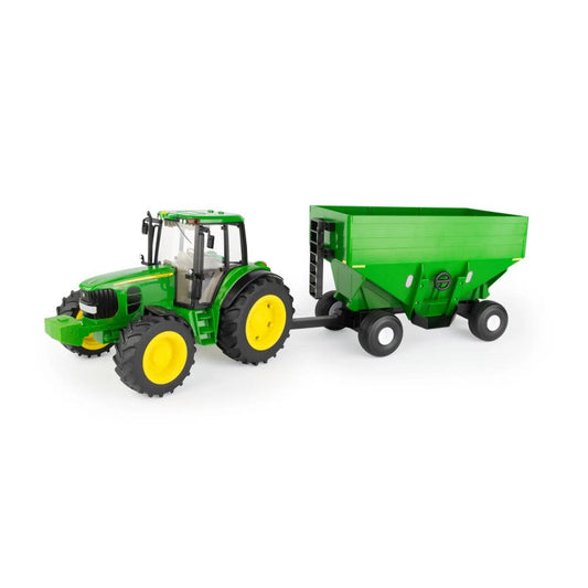 JD TRACTOR WITH GRAVITY WAGON