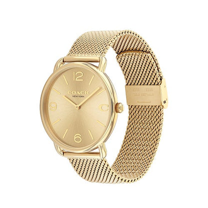 Men's Elliot Gold-Tone Stainless Steel Mesh Watch, Gold Dial
