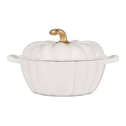 4QT CAST IRON PUMPKIN COCOTTE W/ STEM