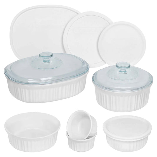 FRENCH 12PC CERAMIC ROUND & OVAL BAKEWARE SET