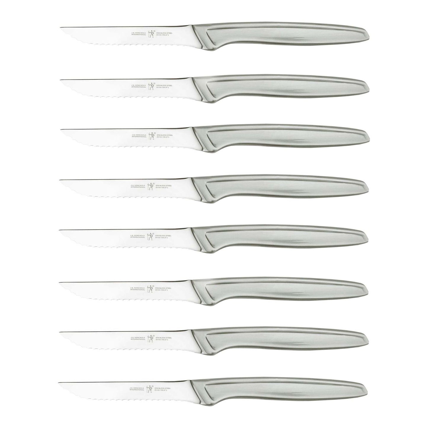 8PC STAINLESS STEEL SERRATED STEAK KNIFE SET