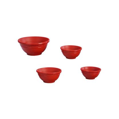 4PC SILICONE PREP BOWLS CERISE