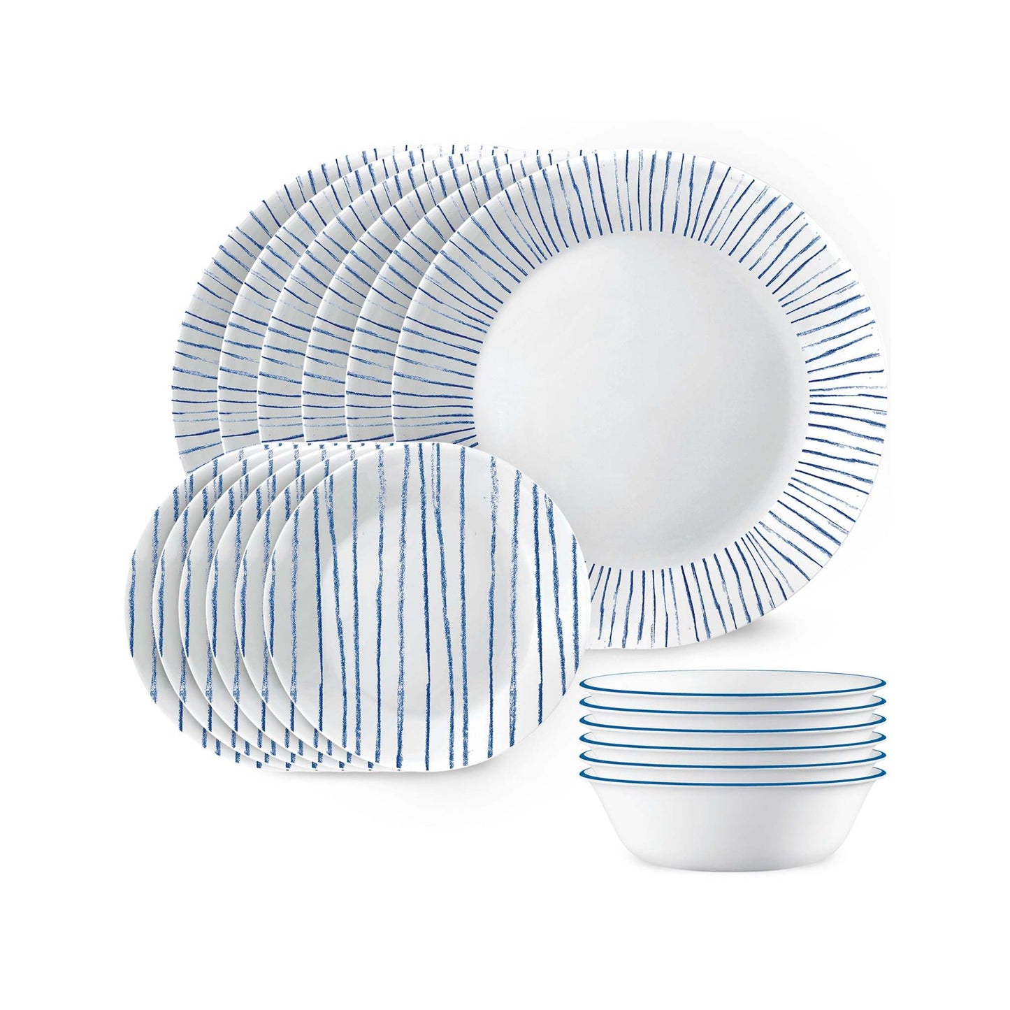 BOTANICAL STRIPES CLASSIC 18PC DINNERWARE SET