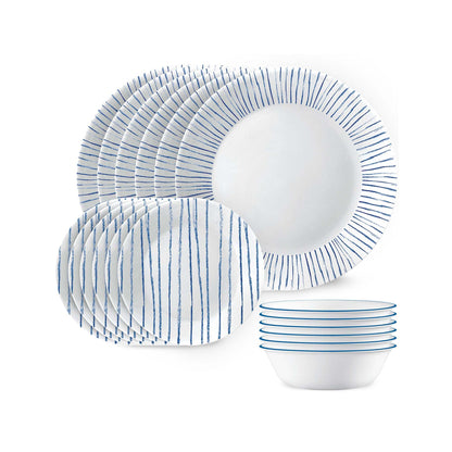 BOTANICAL STRIPES CLASSIC 18PC DINNERWARE SET