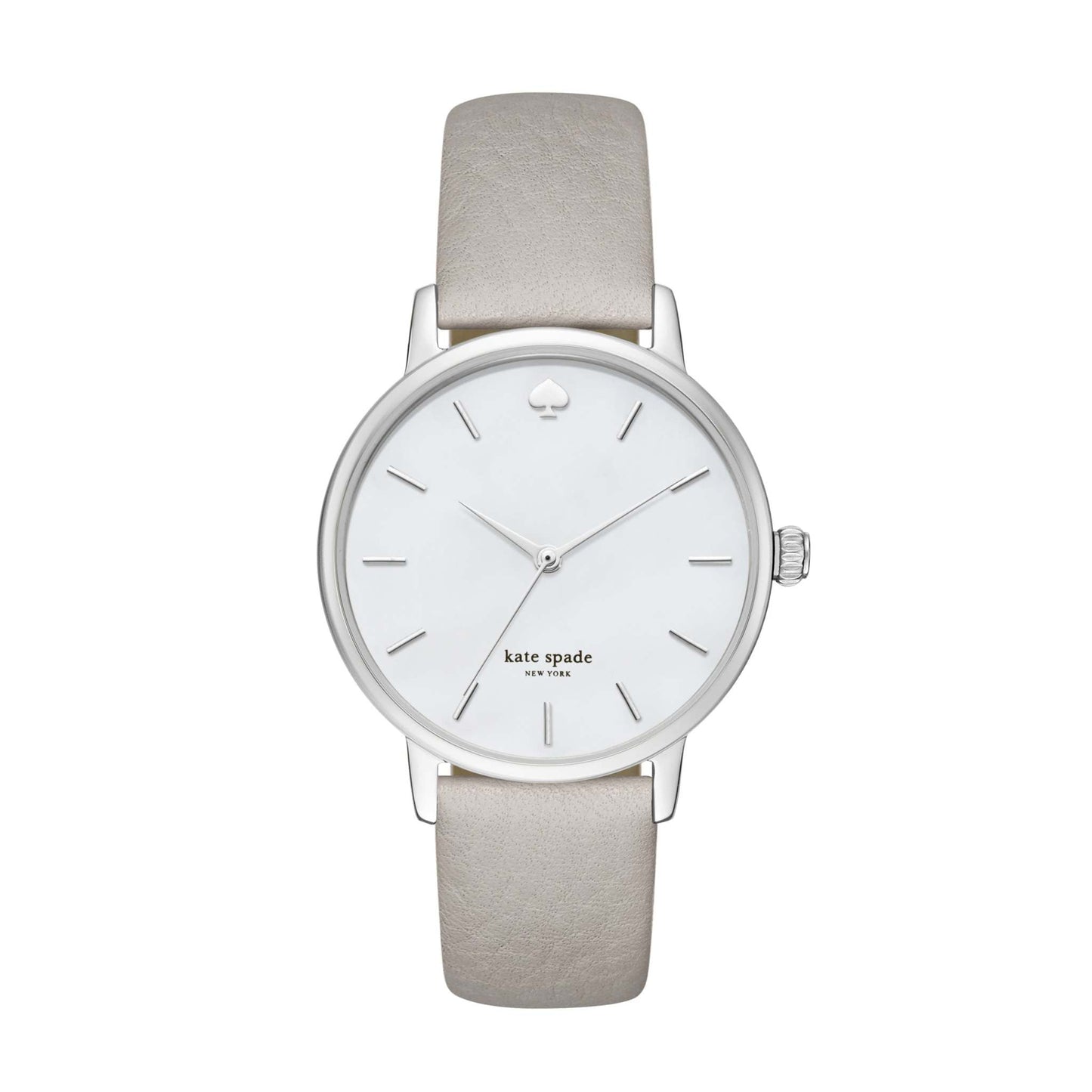 LADIES' METRO LEATHER STRAP WATCH, MOTHER-OF-PEARL DIAL