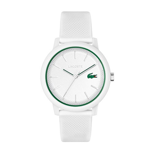 Mens 12.12 White & Green Silicone Strap Watch White Dial