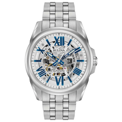 MENS AUTOMATIC STAINLESS STEEL WATCH SKELETON DIAL