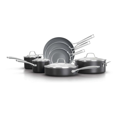 11PC CALPHALON CLASSIC OIL INFUSED CERAMIC COOKWARE SET