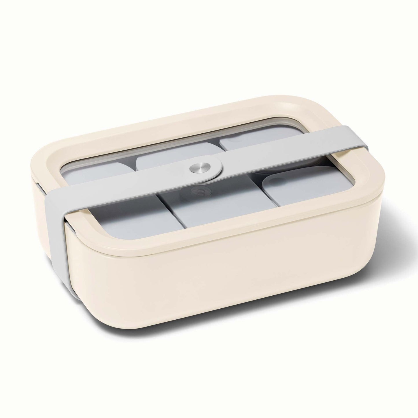 6.6 CUP RECTANGULAR GLASS FOOD CONTAINER W/ LID, CREAM