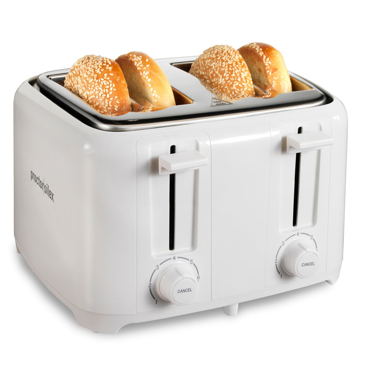 Wide Slot 4 Slice Toaster White