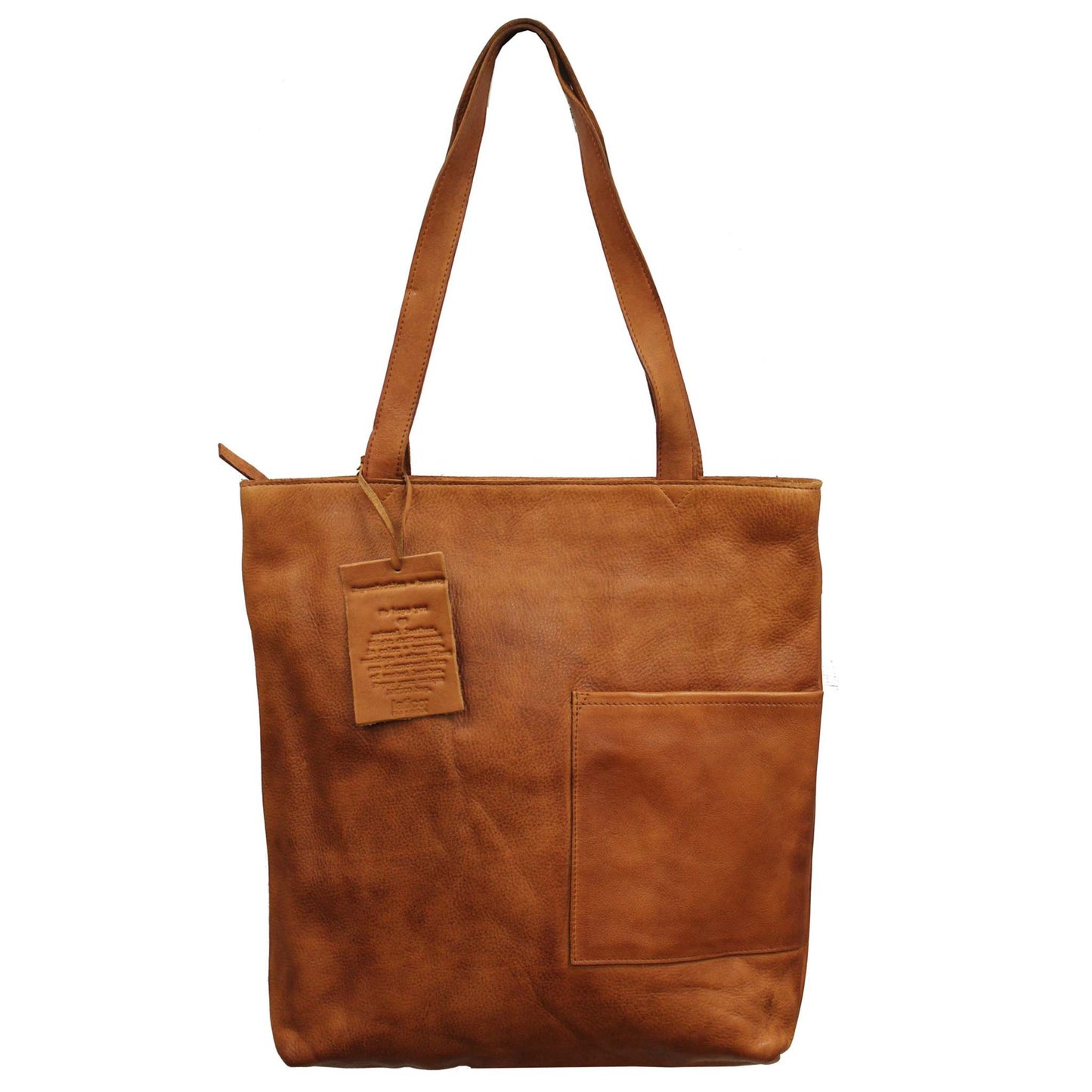 LEON LEATHER TOTE/SHOULDER BAG COGNAC