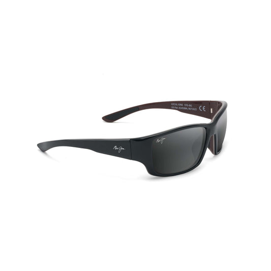 LOCAL KINE POLARIZED SUNGLASSES SHINY BLACK & GRAY FRAME NEUTRAL GRAY LENS