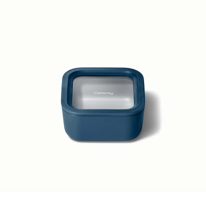 4.4 CUP GLASS FOOD CONTAINER SQUARE SHAPE W/ LID