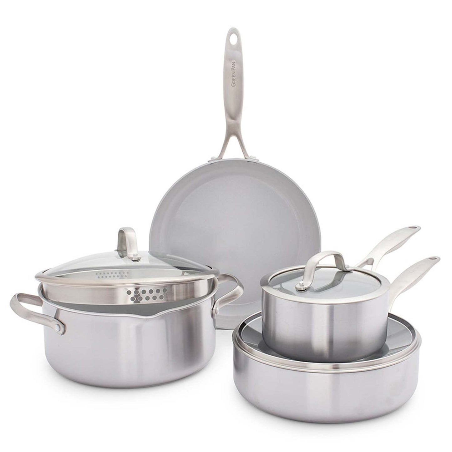 VENICE PRO 7PC 3-PLY STAINLESS STEEL CERAMIC NONSTICK COOKWARE SET