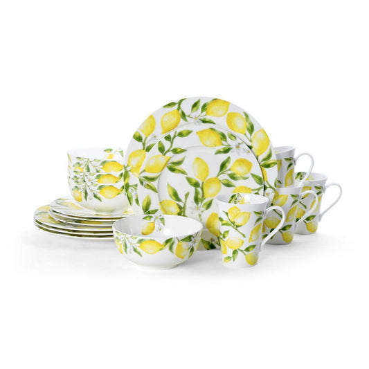 LEMONS 16PC BONE CHINA DINNERWARE SET