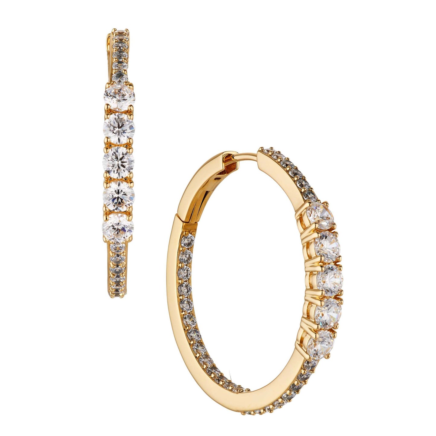 LOVE ALL MEDIUM CZ HOOPS EARRINGS