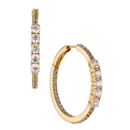 LOVE ALL MEDIUM CZ HOOPS EARRINGS