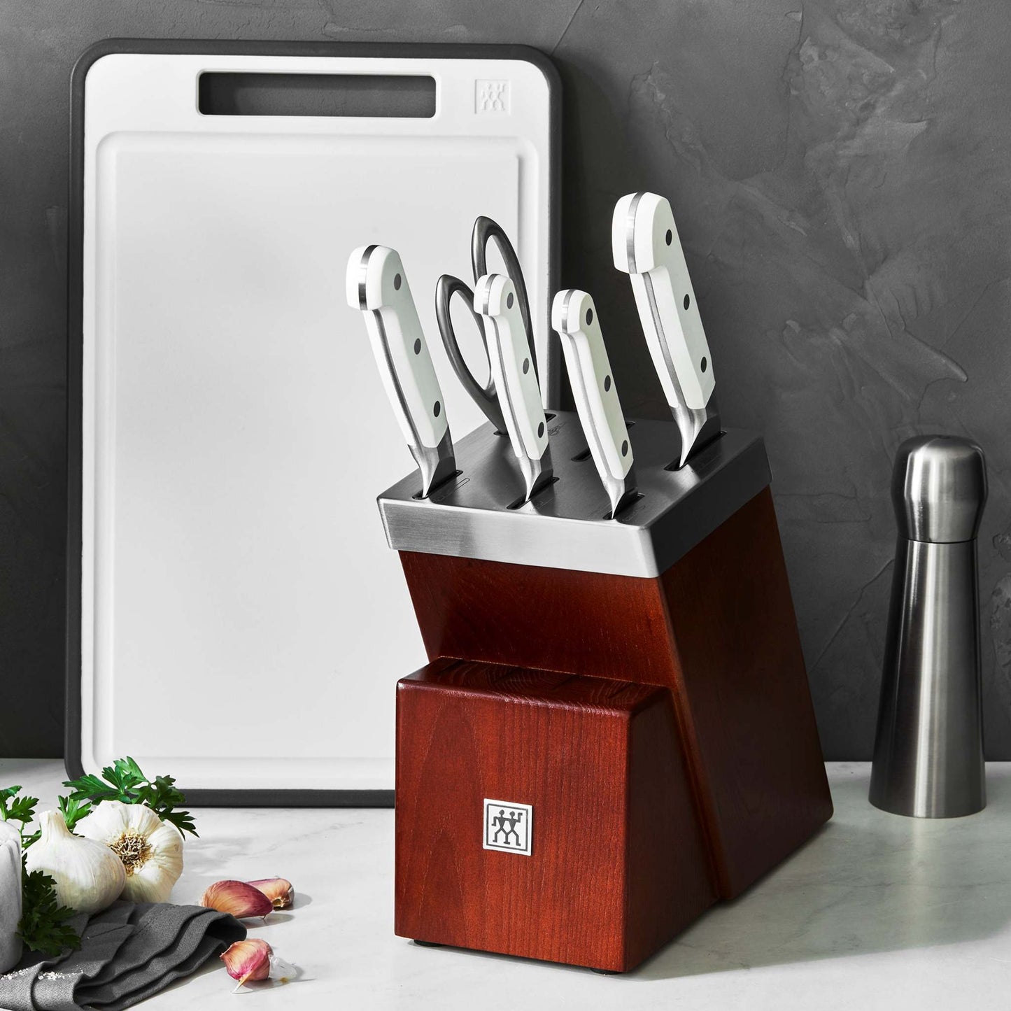 PRO LE BLANC 7PC SELF-SHARPENING KNIFE BLOCK SET