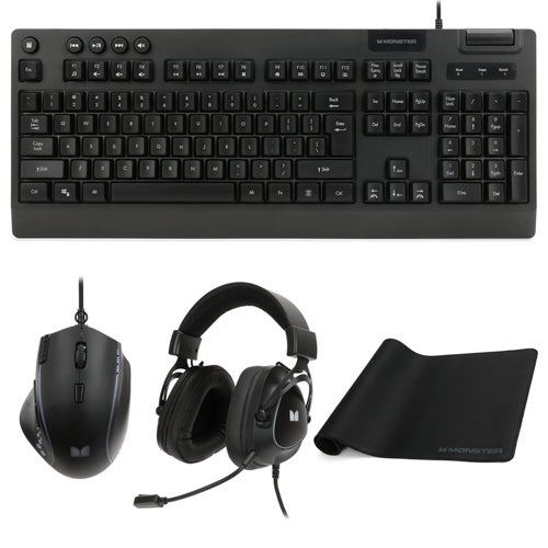 Campaign Gaming Bundle Black - Keyboard Mouse Headset Mouse Pad
