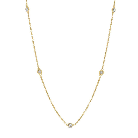 14K YELLOW GOLD DIAMONDS BY THE YARD NECKLACE .50TWT