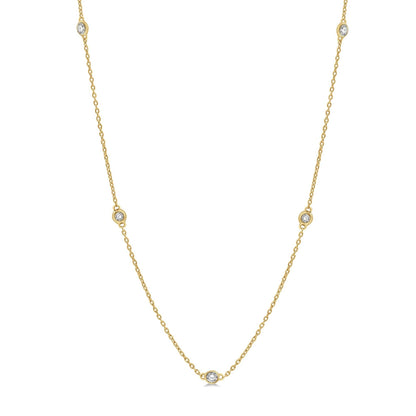14K YELLOW GOLD DIAMONDS BY THE YARD NECKLACE .50TWT