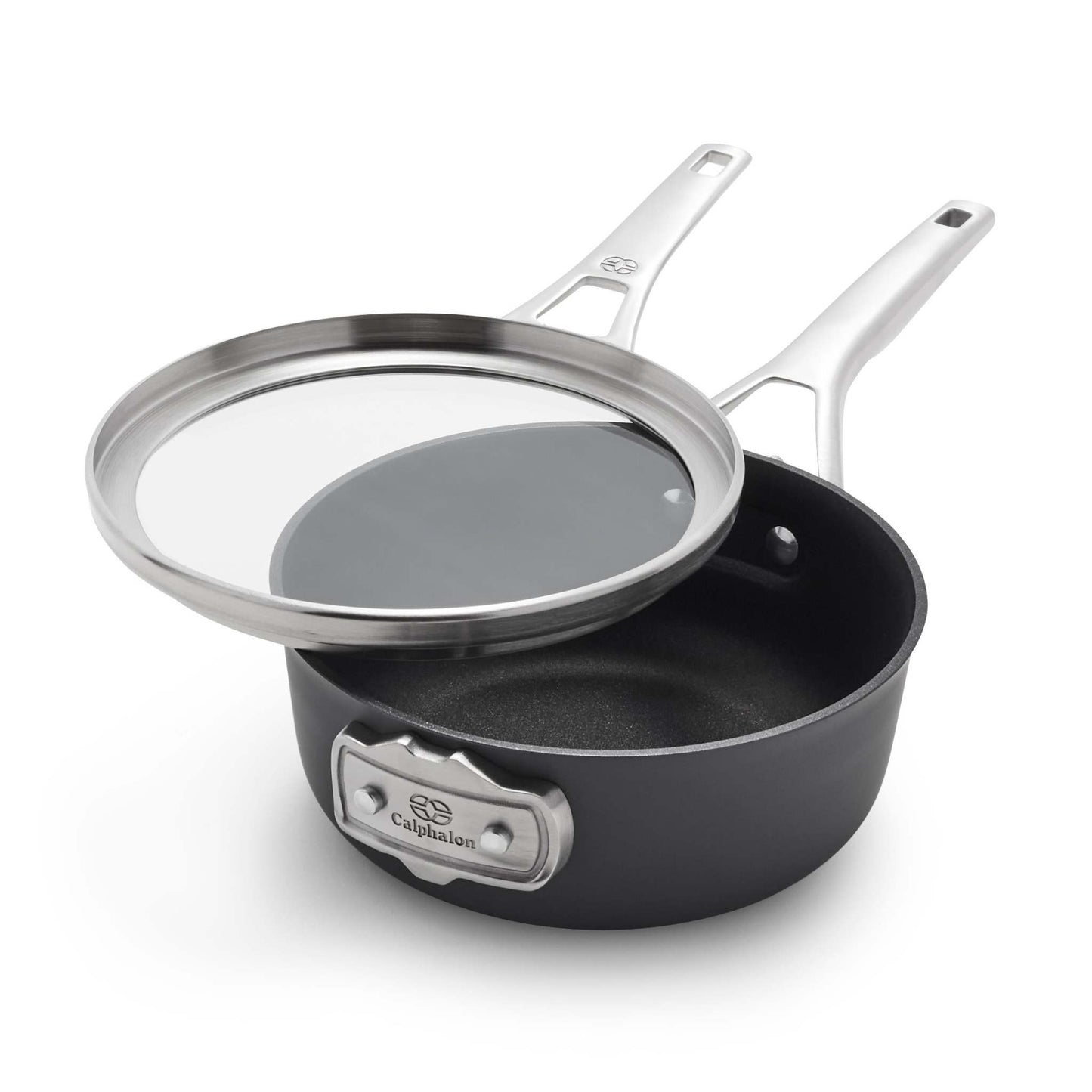 PREMIER SPACE-SAVING 2.5QT HARD-ANODIZED NONSTICK SAUCE PAN W/ LID