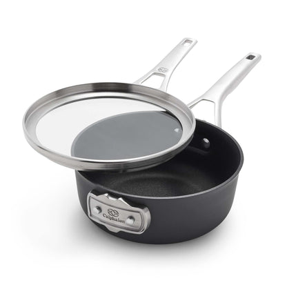 PREMIER SPACE-SAVING 2.5QT HARD-ANODIZED NONSTICK SAUCE PAN W/ LID