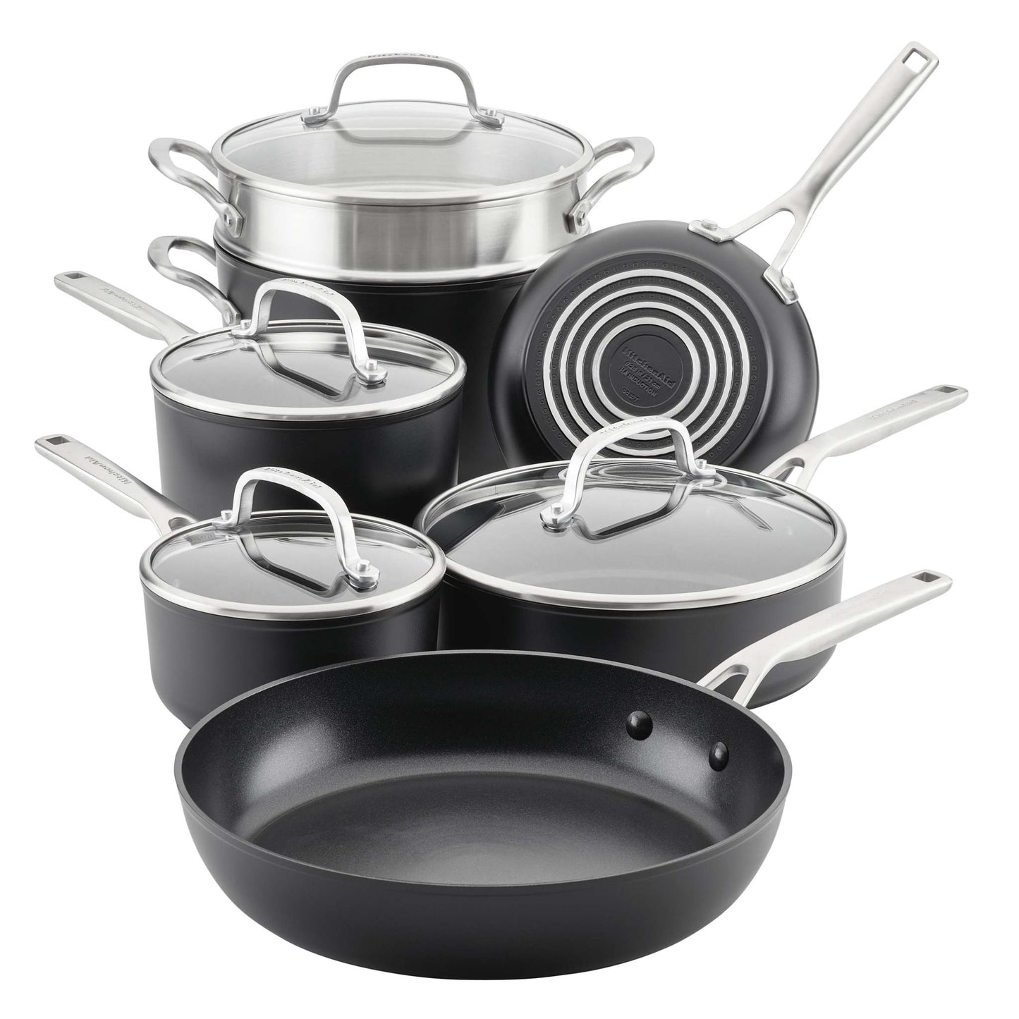 11PC HARD-ANODIZED INDUCTION COOKWARE SET