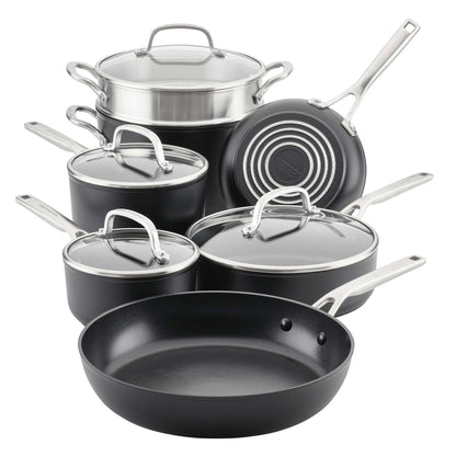 11PC HARD-ANODIZED INDUCTION COOKWARE SET