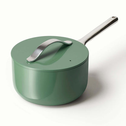 3QT NONSTICK CERAMIC SAUCEPAN SAGE