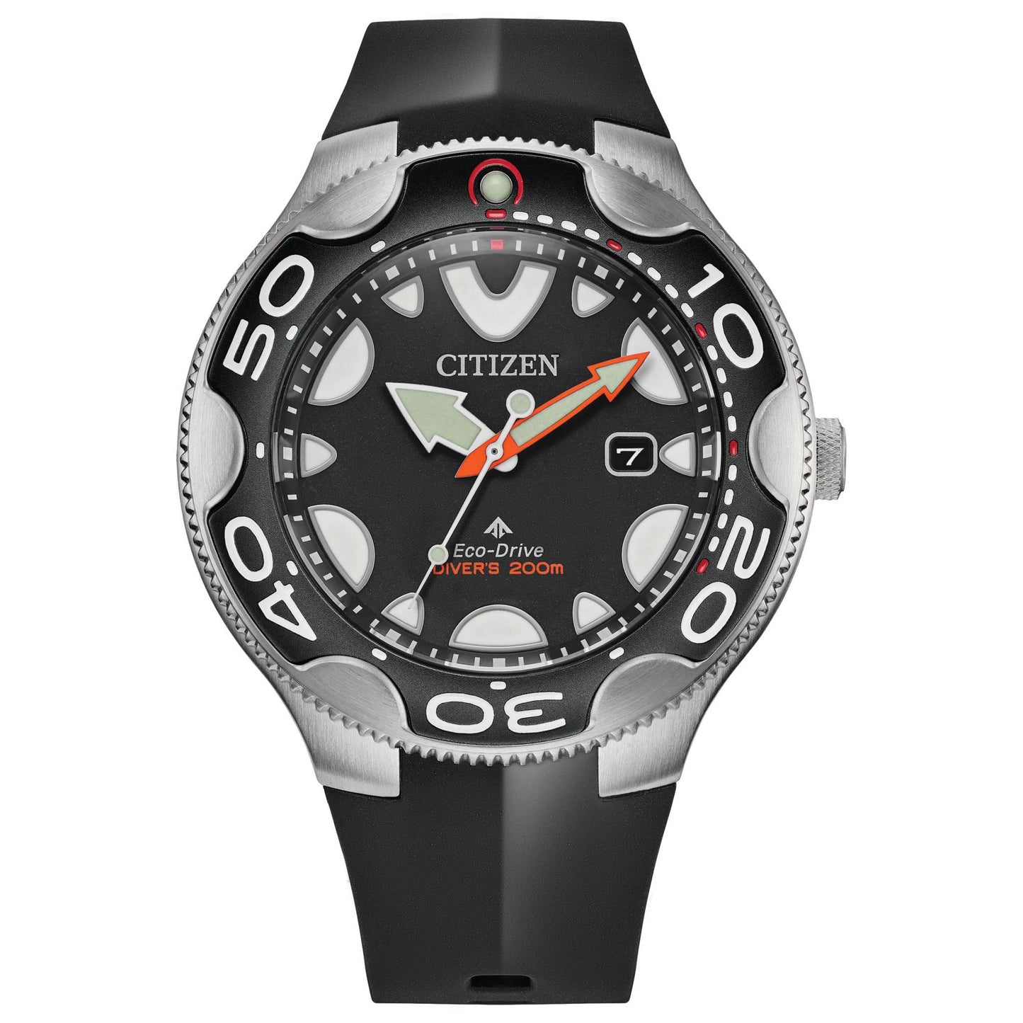 MEN'S PROMASTER DIVE ORCA ECO-DRIVE BLACK POLYURETHANE STRAP, BLACK DIAL