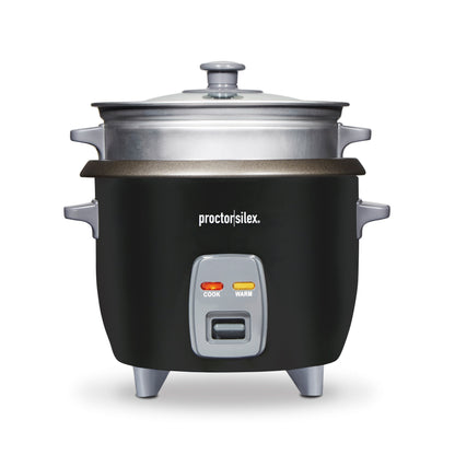 6 Cup Rice Cooker & Steamer Black