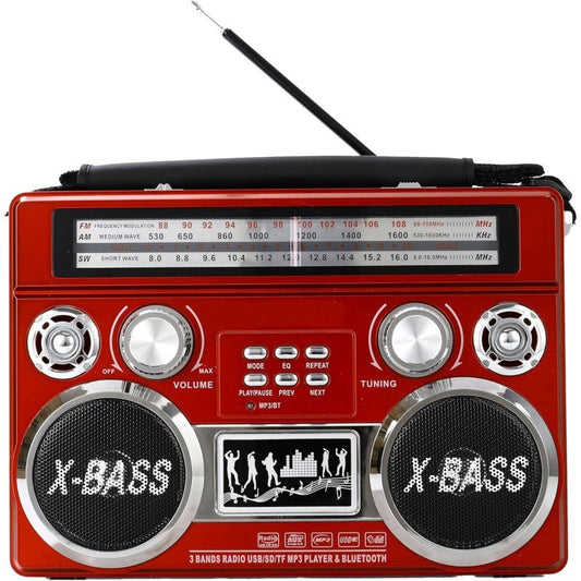 PORTABLE 3 BAND RADIO WITH BLUETOOTH AND FLASHLIGHT