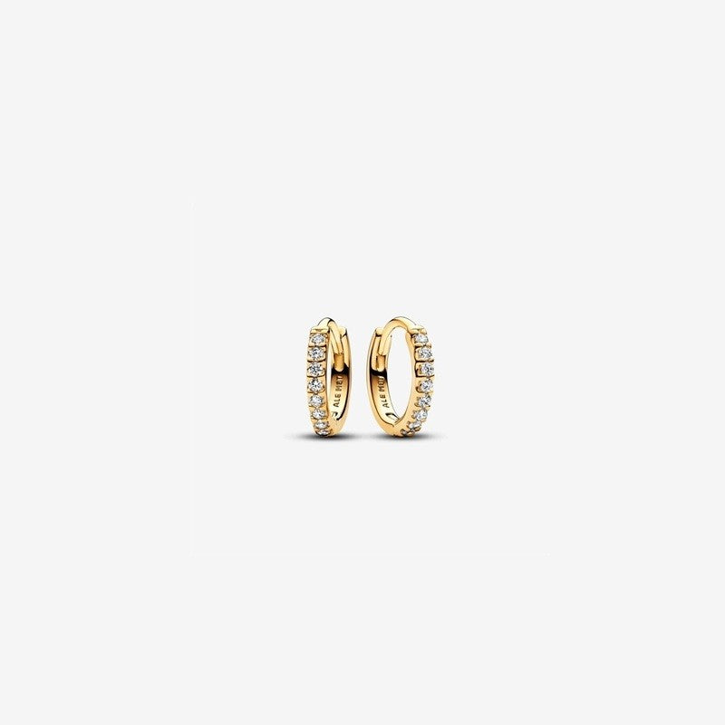 SPARKLING HUGGIE HOOP EARRINGS