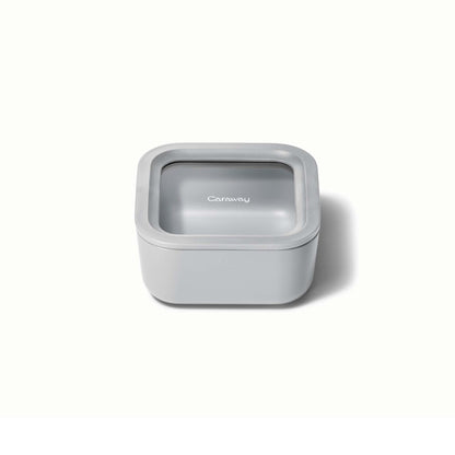 4.4 CUP GLASS FOOD CONTAINER SQUARE SHAPE W/ LID