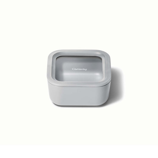 4.4 CUP GLASS FOOD CONTAINER SQUARE SHAPE W/ LID