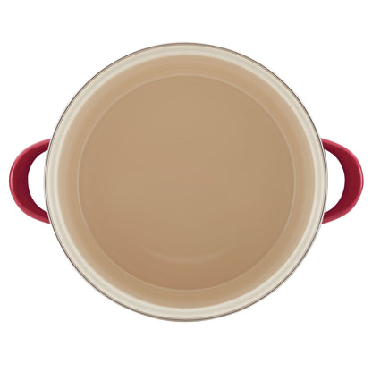 12QT ENAMEL ON STEEL STOCKPOT W/ LID