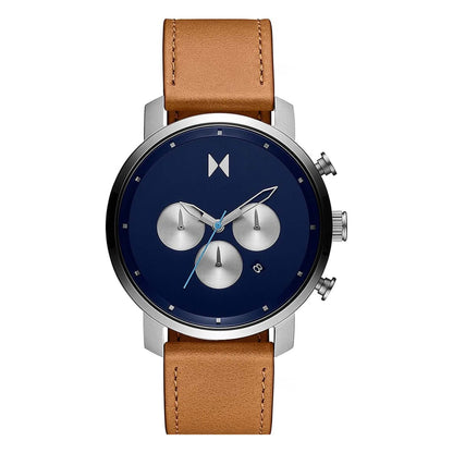 MENS CHRONO TAN LEATHER STRAP WATCH