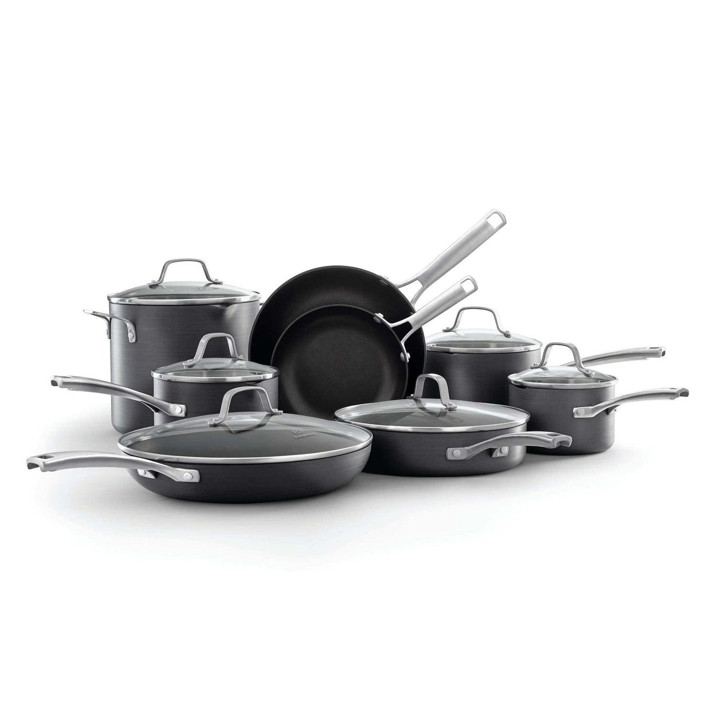 CLASSIC 14PC HARD-ANODIZED NONSTICK COOKWARE SET