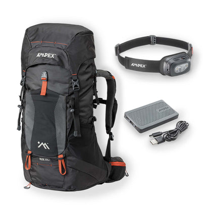 AMPEX DAILY HIKE COMBO - 35L BACKPACK/POWER BANK/300L HEADLAMP
