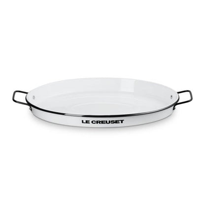24" Everyday EnamelWare Oval Serving Tray White