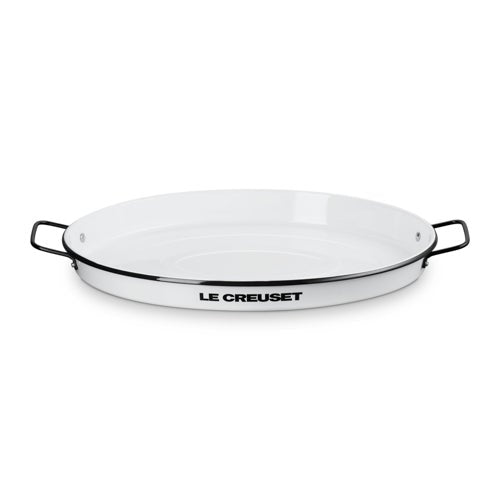 24" Everyday EnamelWare Oval Serving Tray White