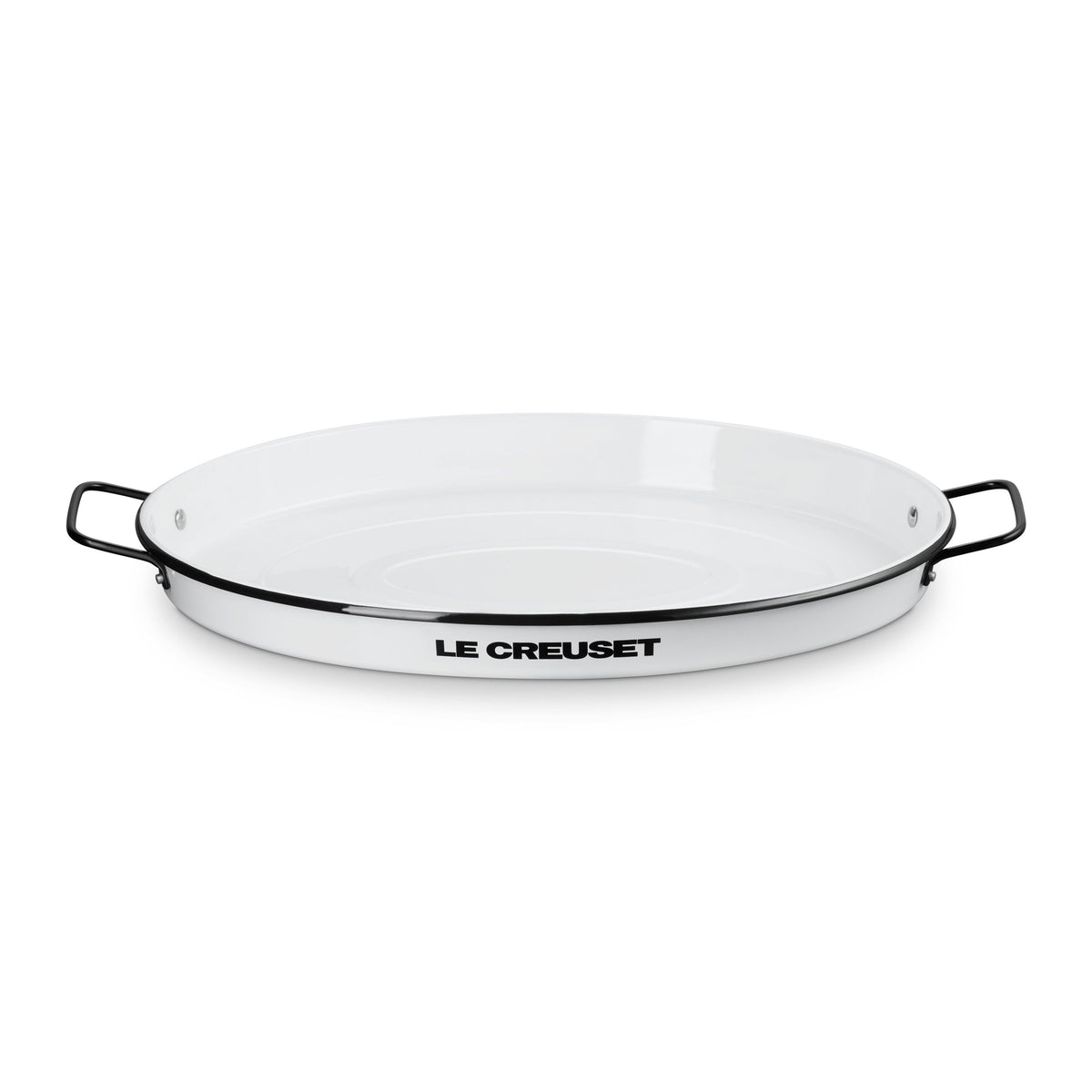 24" Everyday EnamelWare Oval Serving Tray White
