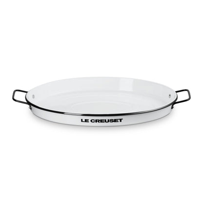 24" Everyday EnamelWare Oval Serving Tray White