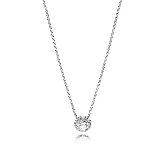 ROUND SPARKLE HALO NECKLACE