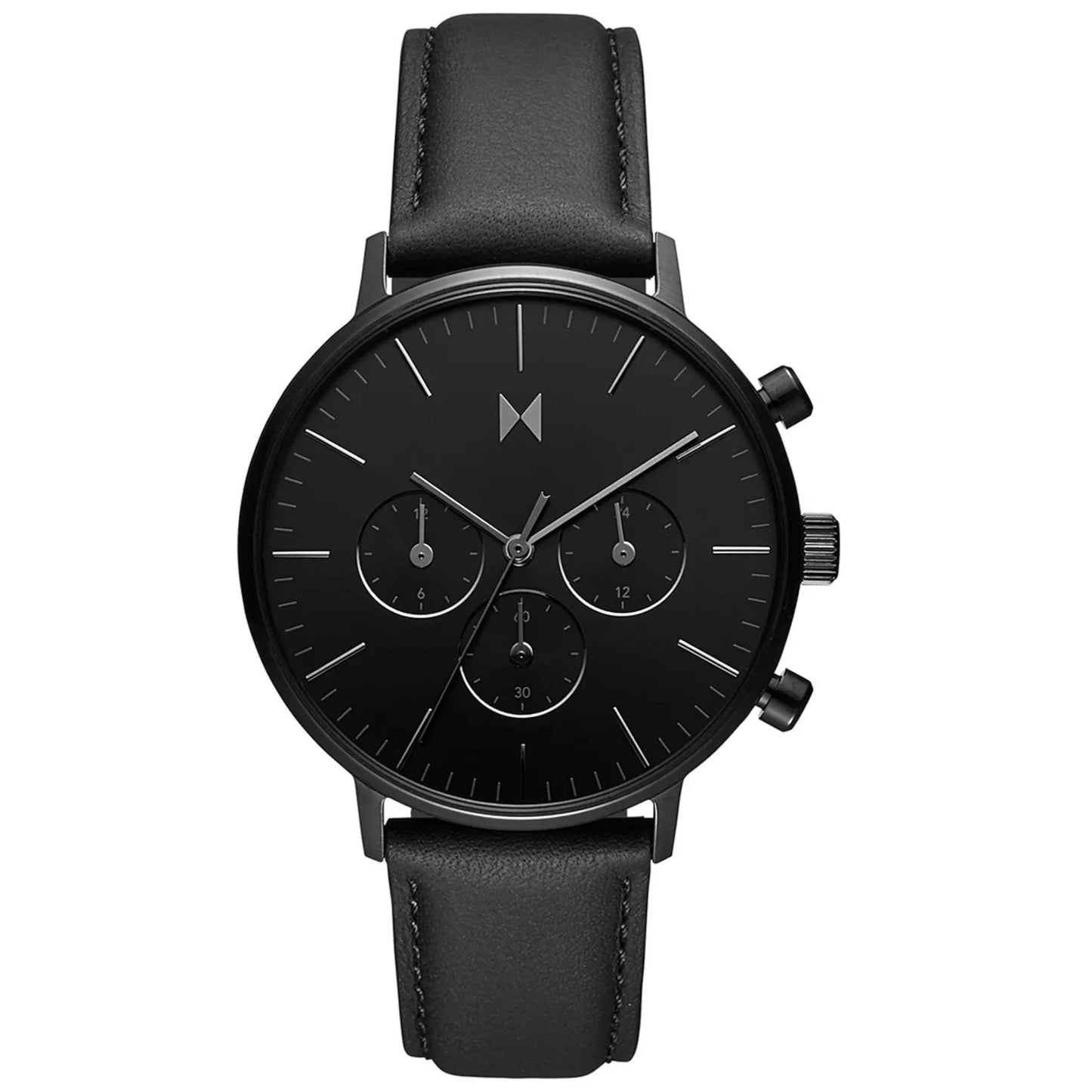 MENS LEGACY TRAVELER DUAL TIME PANTHER LEATHER STRAP WATCH