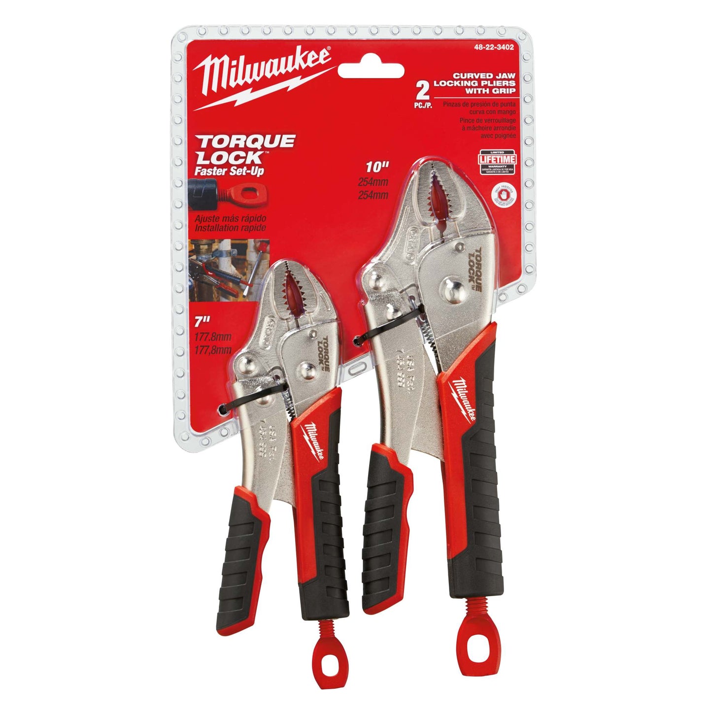 2PC TORQUE LOCK CURVED JAW LOCKING PLIERS SET